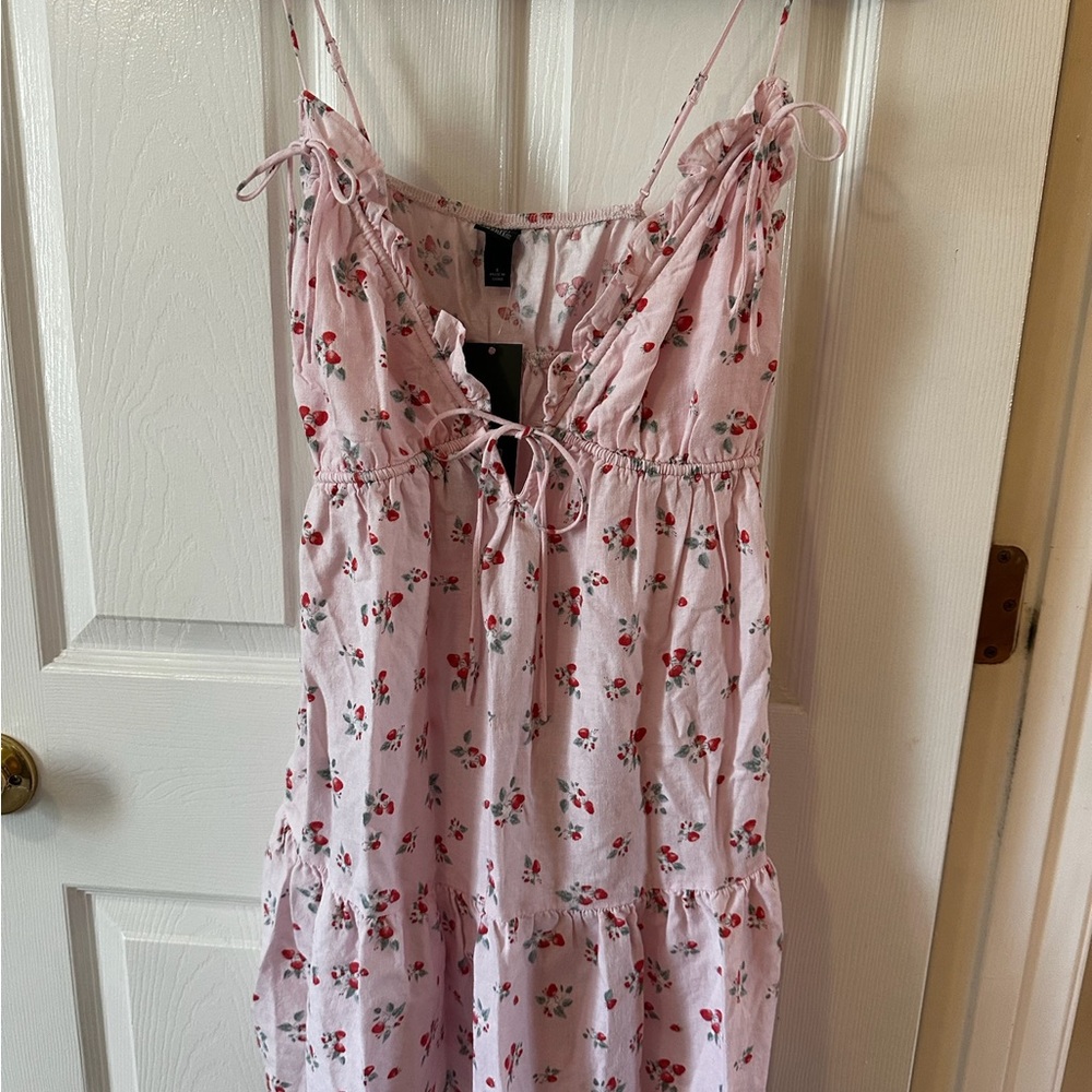 wild fable Pink Floral Tie-Front Slip Dress
